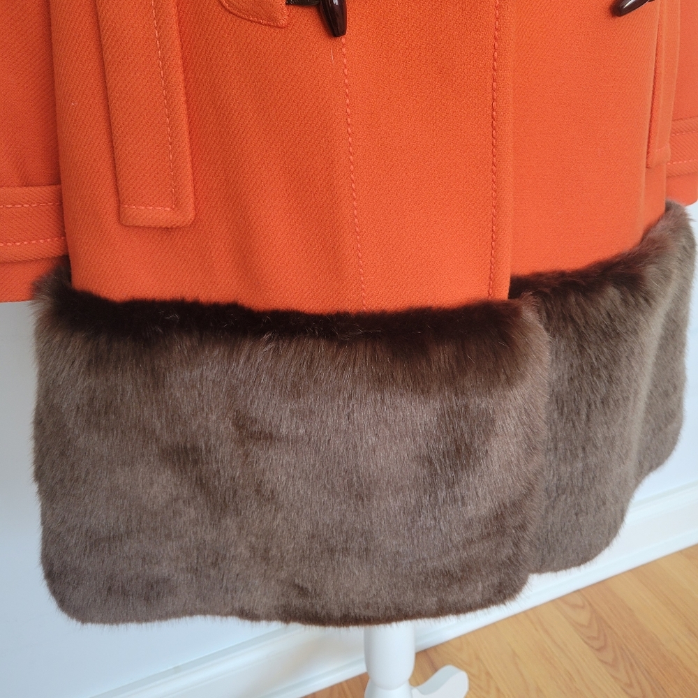 Kate Spade Allie Faux Fur Trimmed Duffel Coat - Picture 7 of 15